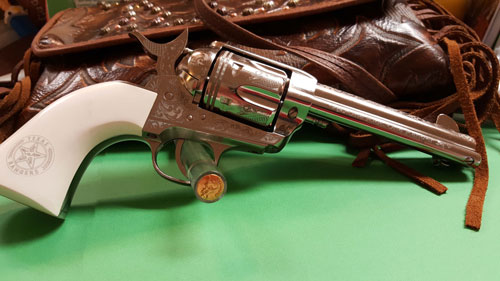 Cimarron Texas Rangers Pw FS 4.75" Engraved .45 Colt Revolver
