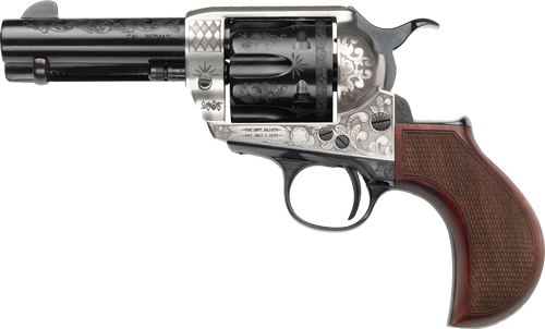 E.m.f Deluxe Alchimista Jr 3.5" Blued/Silver Wood .45 Colt Revolver