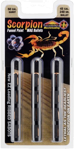 Harvester Scorpion .50 Caliber 240 Grain .451 Funnel Point 12-Pack
