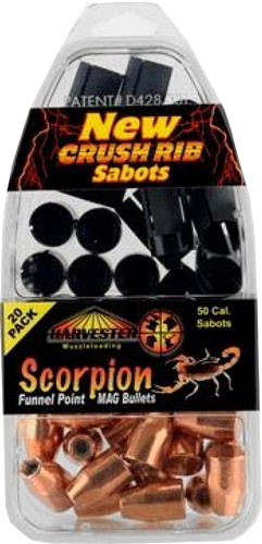 Harvester Scorpion .50 Caliber 260 Grain .451 Funnel Point Sabot 20-Pack
