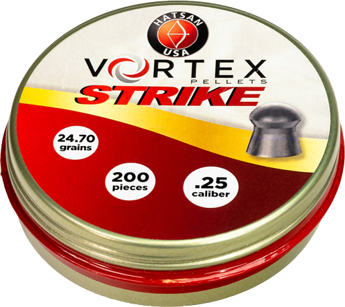 Hatsan Airguns Vortex Strike Pellets 25 24.70 Grain 200 per Tin