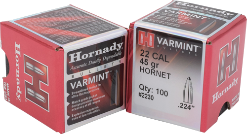 Hornady 22 Caliber .224 Jsp 100-Count 45 Grain Bullets – 100-Pack