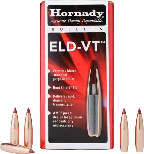 Hornady 22 Caliber .224 . Eld-Vt 100-Count 62 Grain Bullets – 100-Pack