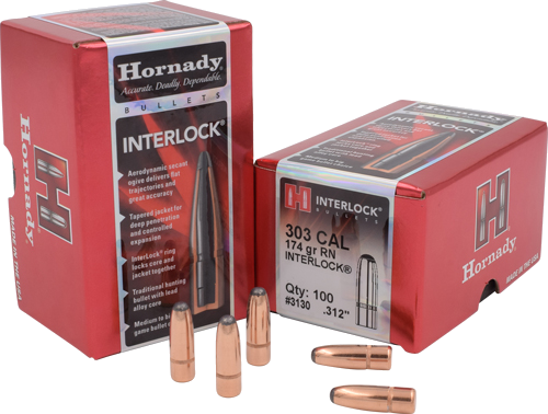 Hornady 303 Caliber .312 Rn 100-Count 174 Grain Bullets – 100-Pack