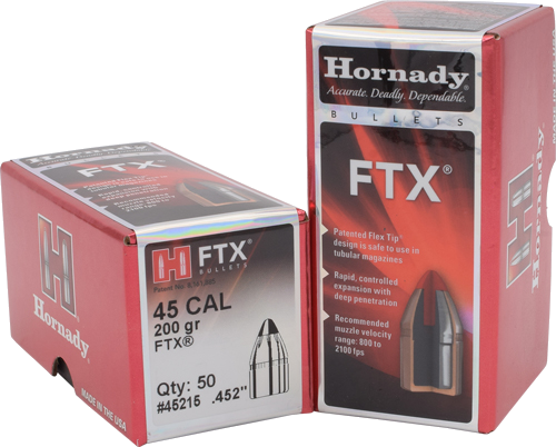 Hornady 452 Ftx 50-Count .45 Caliber 200 Grain Bullets – 50-Pack