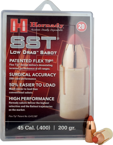 Hornady 45 Caliber Saboted Bullet .400 200 Grain Sst 20-Count