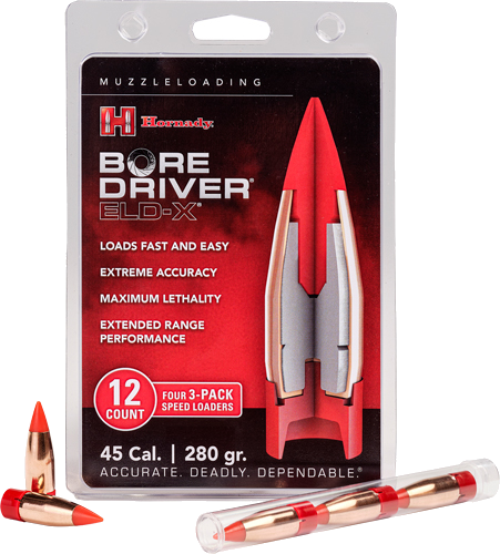 Hornady 45 Caliber Bore Driver 280 Grain Eld-X 12-Count 10bc/Cs