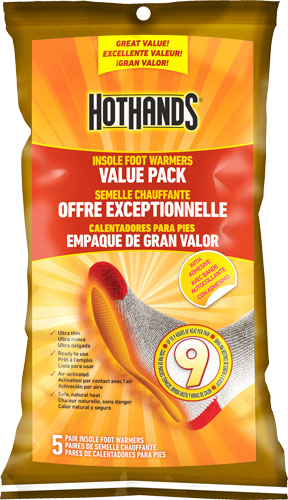 HotHands Insole Foot Warmer 5 Pairs per Bag 9 Hour with Adhsv