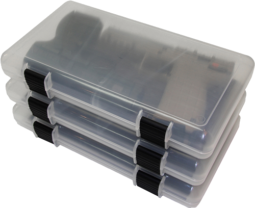 MTM In-Safe Handgun Storage 12" Clear Smoke 3-Pack Case