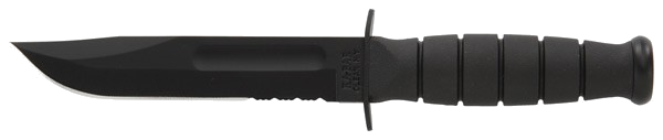 KA-BAR Knives Short Ka-Bar 5.25" Serr with Plastic Sheath