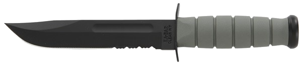 KA-BAR Knives Fighting/Utility 7" Serr with Plastic Sheath. F-Green Knife