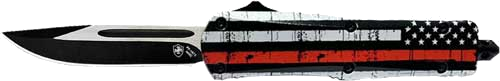 Templar Knife Large OTF Back The 3.5" Black Drop Point Knife – Red