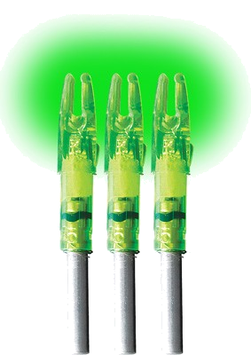 Lumenok Lighted Nock Gt-Series Green 3-Pack