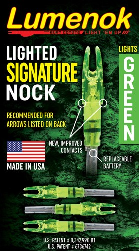 Lumenok Lighted Nock Signature Series Green 3-Pack