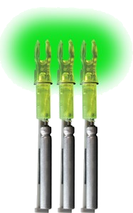 Lumenok Lighted Nock X-Series Green 3-Pack