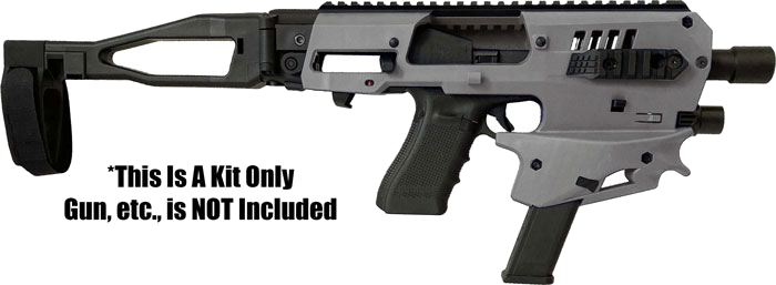 Caa Mck Micro Conversn Kit Gen 2 for Glock 9/40 Pistol Brace Tgrey