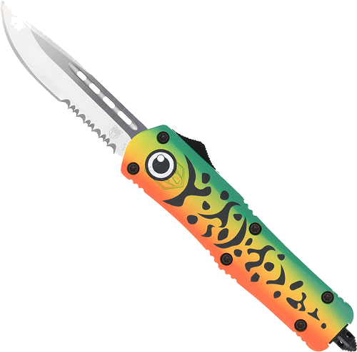 Cobratec Knives Medium FS3 Otf Green Lure 3" Drop Point Serrated