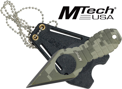 Master Cutlery Mtech 2.25" Spear Point Neck with Sheath Stonewash Knife