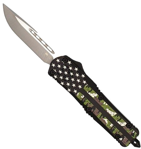 Cobratec Knives Medium FS3 Otf Camo American Flag 3" Drop Point