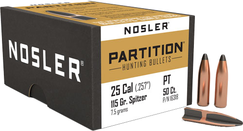 Nosler 25 Caliber .257 Partition 50-Count 115 Grain Bullets – 50-Pack