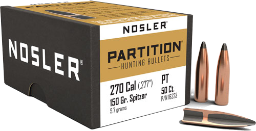Nosler 270 Caliber .277 Partition 50-Count .270 Win 150 Grain Bullets – 50-Pack