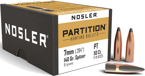 Nosler 7mm .284 Partition 50-Count 140 Grain Bullets – 50-Pack