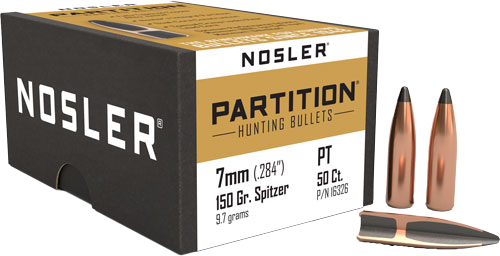 Nosler 7mm .284 Partition 50-Count 150 Grain Bullets – 50-Pack