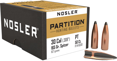 Nosler 30 Caliber .308 Partition 50-Count .308 Win 165 Grain Bullets – 50-Pack