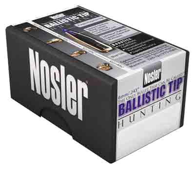 Nosler Bullets Ballistic Tip Bullets – .243 55 Grain 100-Pack
