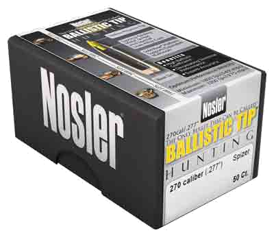 Nosler Bullets Ballistic Tip Bullets – .277 140 Grain 50-Pack