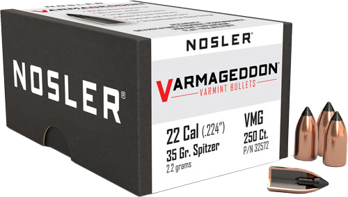 Nosler 22 Caliber .224 Varmageddon Tipped 250-Count 35 Grain Bullets – 250-Pack