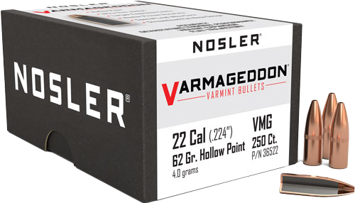Nosler 22 Caliber .224 Varmageddon Fbhp 250-Count 62 Grain Bullets – 250-Pack
