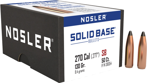 Nosler 270 Caliber .277 Solid Base Sp 50-Count .270 Win 130 Grain Bullets – 50-Pack