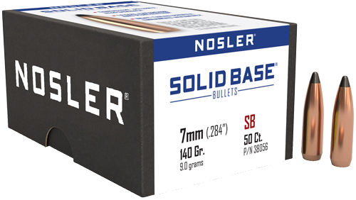 Nosler 7mm Cal .284 Solid Base Sp 50-Count 140 Grain Bullets – 50-Pack