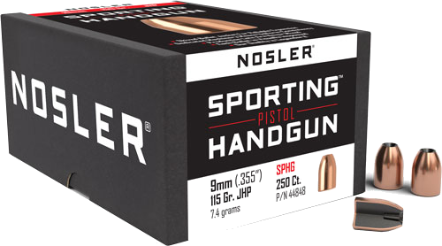 Nosler 9mm 115 Grain Bullets – 250-Pack