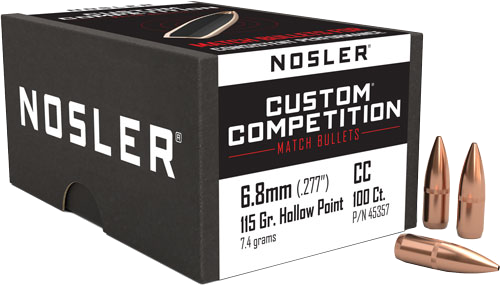 Nosler Bullets 6.8mm .277 115 Grain Hp-Bt Custom . 100C