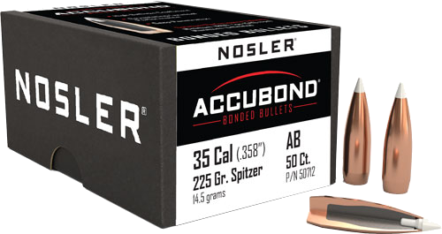 Nosler 35 Caliber .358 Accubond 50-Count 225 Grain Bullets – 50-Pack