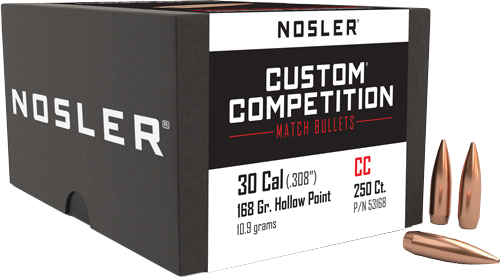 Nosler Bullets 30 Caliber .308 168 Grain Hp-Bt Custom . 250C