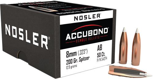 Nosler 8mm .323 Accubond 50-Count 200 Grain Bullets – 50-Pack
