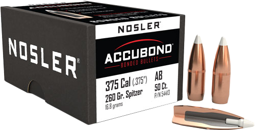 Nosler 375 Caliber .375 Accubond 50-Count 260 Grain Bullets – 50-Pack