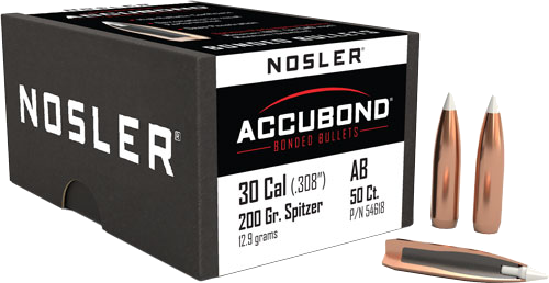 Nosler 30 Caliber .308 Accubond 50-Count .308 Win 200 Grain Bullets – 50-Pack