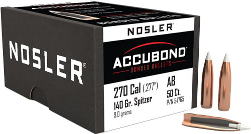 Nosler 270 Caliber .277 Accubond 50-Count .270 Win 140 Grain Bullets – 50-Pack