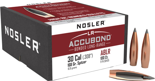 Nosler 30 Caliber .308 Accubond LR 100-Count .308 Win 168 Grain Bullets – 100-Pack