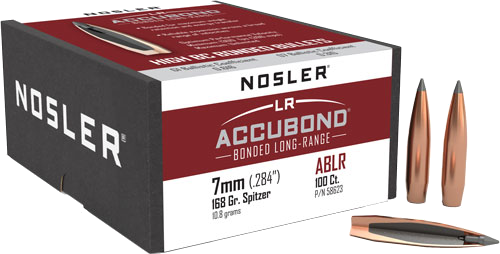 Nosler 7mm .284 Accubond LR 100-Count 168 Grain Bullets – 100-Pack