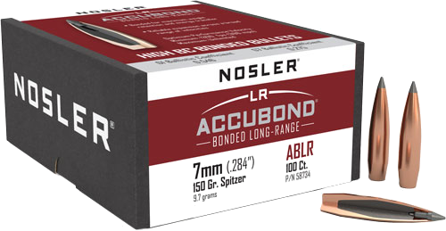 Nosler 7mm .284 Accubond LR 100-Count 150 Grain Bullets – 100-Pack