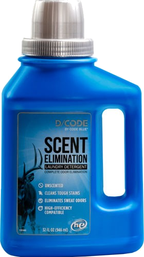 Code Blue D-Code Laundry Detergent Unscented 32fl Ounces Bottle