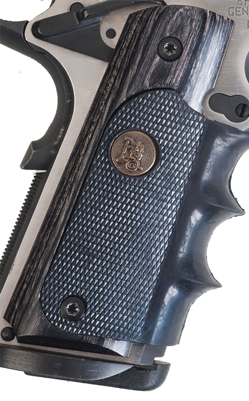 Pachmayr Laminated Wood Grips 1911 Charcoal Silvertone Grip