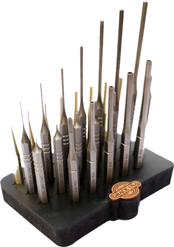 Grace USA Steel/Brass Roll Pin Punch Set with Bench Block 27-Piece