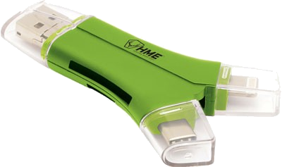 HME Products Memory Card Reader 4-In-1 Apple Or Android Devices