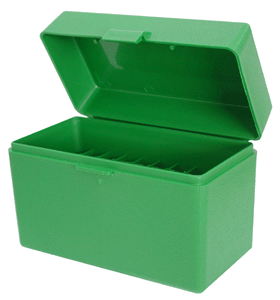 MTM Ammo Box Medium 50-Round Flip Top Style Green Rifle